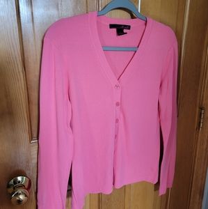 Willi Smith pink button down cardigan size L